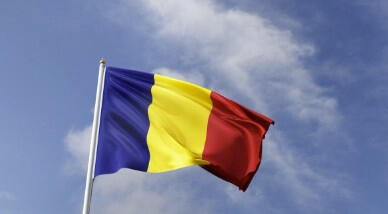 vignette of a flag on a blue sky